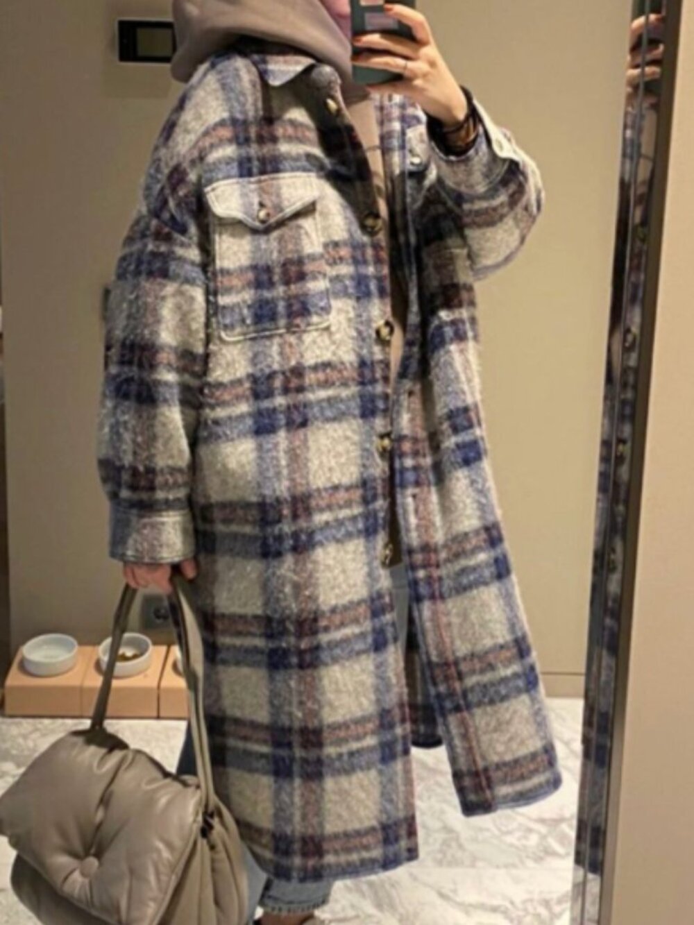 Étoile Isabel Marant Check Plaid Wool Blend Coat